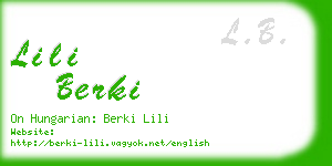 lili berki business card